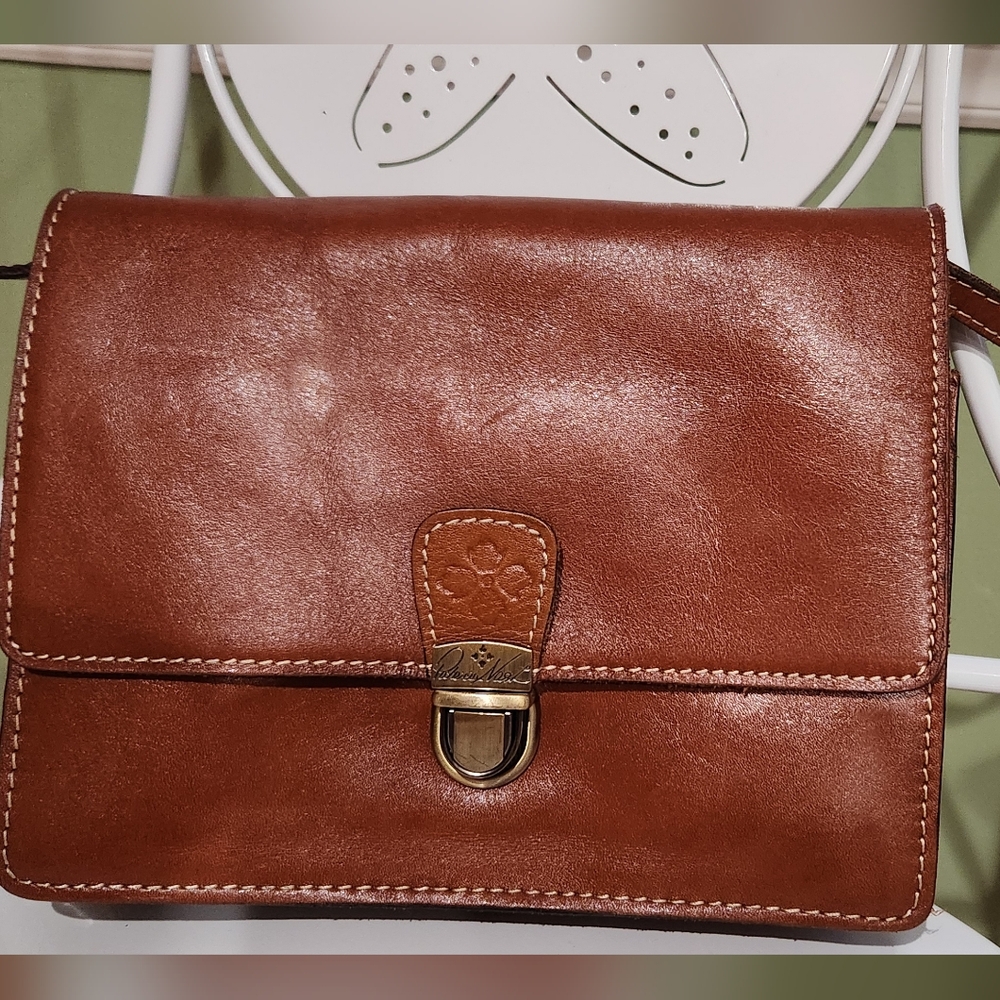 Patricia Nash Genuine Brown Leather Crossbody Bag